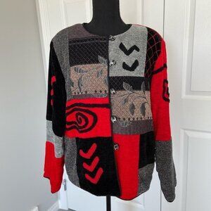 Allure Vintage Patchwork Embroidery  Button Jacket